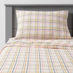 Plaid Print Cotton Kids' Sheet Set - Pillowfort™ -Children Household Items GUEST 066fee74 4bf5 465b b06b 5263416a00c4