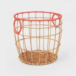 Natural With Fresh Melon Rim Kids' Woven Basket Red - Pillowfort™ -Children Household Items GUEST 0caadb0d 5ca9 4056 91ab 5de9473e59d1