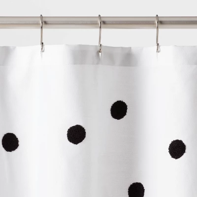 Dot Textured Kids' Shower Curtain Black - Pillowfort™ 4 Dot Textured Kids' Shower Curtain Black - Pillowfort™ - Image 2