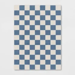 Area Kids' Rug Checker Blue - Pillowfort™ -Children Household Items GUEST 3432509b 38d9 4a39 97a3 53d74a7b8329