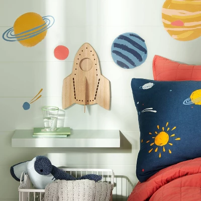 Rocket Wood Lit Kids' Wall Decor - Pillowfort™ 3 Rocket Wood Lit Kids' Wall Decor - Pillowfort™