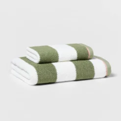 Striped Kids’ Towel Green With SILVADUR™ Antimicrobial Technology Green - Pillowfort™ -Children Household Items GUEST 56c1447c eb16 484e a85c 20da38f4280c
