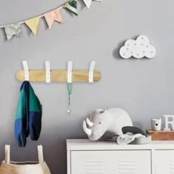 Metal And Wood Hanging Kids' Wall Hooks White - Pillowfort™ -Children Household Items GUEST 58464b19 7cfd 4eee bc98 110e58e1429b