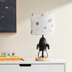Spaceship Figural Kids' Table Lamp Black - Pillowfort™ -Children Household Items GUEST 669d402e f87f 410b 9a91 b16b0cec1e85