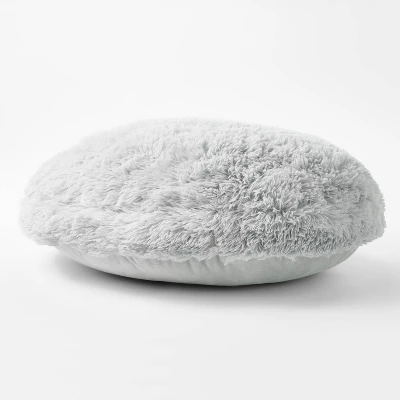 Faux Fur Floor Kids' Pillow Gray - Pillowfort™ 3 Faux Fur Floor Kids' Pillow Gray - Pillowfort™