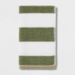 Striped Kids’ Towel Green With SILVADUR™ Antimicrobial Technology Green - Pillowfort™ -Children Household Items GUEST 87baf665 c14f 45e4 9e22 7f5a28f02752