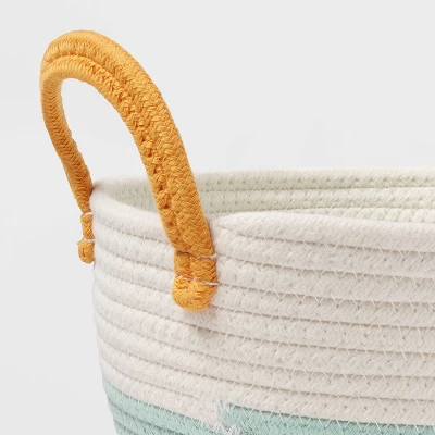 Small Color Block Kids' Coiled Rope White/Light Green - Pillowfort™ 3 Small Color Block Kids' Coiled Rope White/Light Green - Pillowfort™ - Image 2