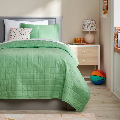 Microfiber Kids' Quilt Light Green - Pillowfort™ 3 Microfiber Kids' Quilt Light Green - Pillowfort™