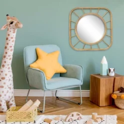 Bamboo Square Kids' Mirror - Pillowfort™ -Children Household Items GUEST 99a249e2 98b5 435c a932 7b528c78c6c6