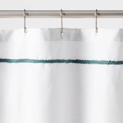 Striped With Tassels Kids' Shower Curtain Blue - Pillowfort™ 4 Striped With Tassels Kids' Shower Curtain Blue - Pillowfort™ - Image 2