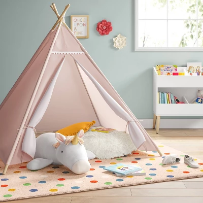 Pom Pom Kids' Tent Pink - Pillowfort™ 3 Pom Pom Kids' Tent Pink - Pillowfort™