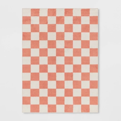 Checker Kids' Rug Pink - Pillowfort™ 7 Checker Kids' Rug Pink - Pillowfort™ - Image 5