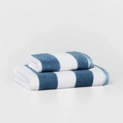 Striped Kids’ Towel Navy With SILVADUR™ Antimicrobial Technology - Pillowfort™ -Children Household Items GUEST a3648987 9819 42c9 a304 b8b0db1187ff