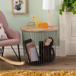 Wire Kids' Storage Floor Bin Gray - Pillowfort™