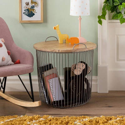 Wire Kids' Storage Floor Bin Gray - Pillowfort™ 3 Wire Kids' Storage Floor Bin Gray - Pillowfort™