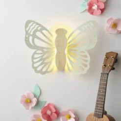 Butterfly Wood Lit Kids' Wall Decor Cream - Pillowfort™ -Children Household Items GUEST b3cbb6e1 bc0c 4879 995b 9742aeb143db