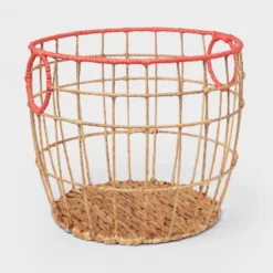 Natural With Fresh Melon Rim Kids' Woven Basket Red - Pillowfort™ -Children Household Items GUEST cf1d420b 4f34 4b13 ba0e 40a06c683c4e