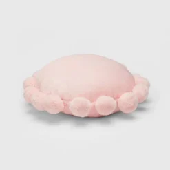 Round Plush Kids' Pillow With Poms-Poms - Pillowfort™