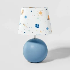 Kids' Round Base With Space Shade Lamp Blue - Pillowfort™ -Children Household Items GUEST d9ffd424 0936 414d 8db9 aee8867fb37e