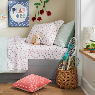 Cherry Microfiber Kids' Sheet Set - Pillowfort™ 3 Cherry Microfiber Kids' Sheet Set - Pillowfort™