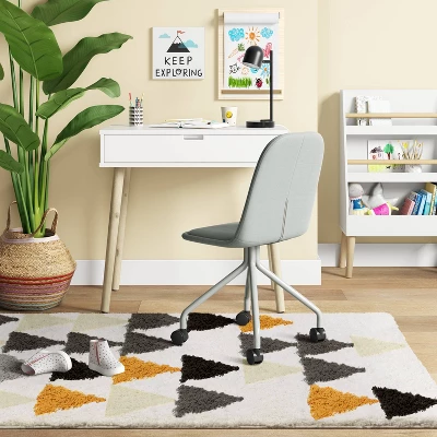 4'x5'6" Triangles Shag Kids' Rug Black/Cream - Pillowfort™ 3 4'x5'6" Triangles Shag Kids' Rug Black/Cream - Pillowfort™