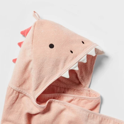 25"x50" Pink Dinosaur Kids' Hooded Towel - Pillowfort™ 4 25"x50" Pink Dinosaur Kids' Hooded Towel - Pillowfort™ - Image 2